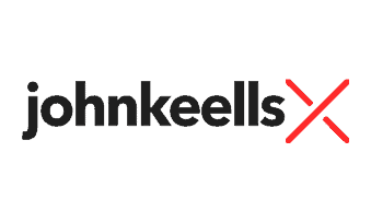 Black text logo spelling out 'johnkeells' with a red cross sign